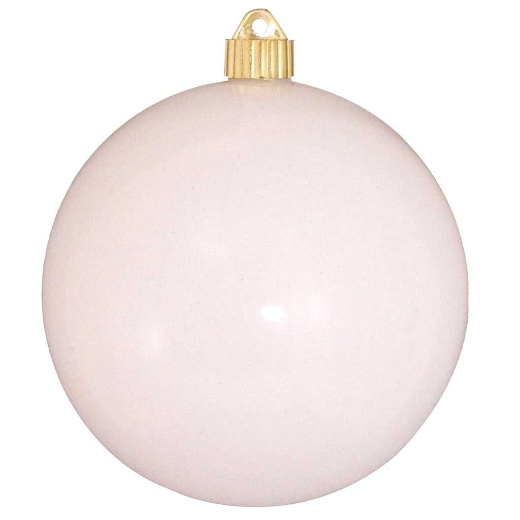 Christmas By Krebs 6" (150mm) Shiny Pure White [2 Pieces] Solid Commercial Grade Indoor and Outdoor Shatterproof Plastic, UV and Water Resistant Ball Ornament Decorations