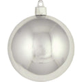 Christmas By Krebs 4" (100mm) Shiny Looking Glass Silver [4 Pieces] Solid Commercial Grade Indoor and Outdoor Shatterproof Plastic, UV and Water Resistant Ball Ornament Decorations