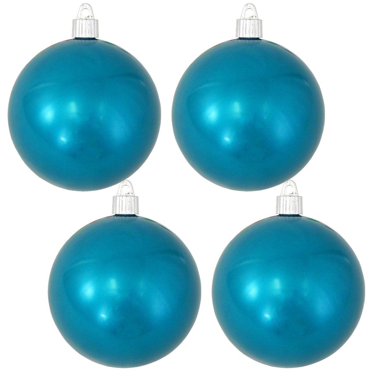 Christmas By Krebs Ornament, Large Commercial Grade Indoor and Outdoor Shatterproof Plastic, UV and Water Resistant Ball Ornament Decorations (Shiny Tropical Blue, 4 inch (100mm))
