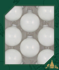 Christmas By Krebs Made in The USA Designer Seamless Glass Christmas Ball Ornaments, 2 5/8" (67mm), 8 Pieces (Shiny Porcelain White)