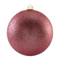 Christmas By Krebs 8" (200mm) Perfect Pink Glitter [1 Piece] Solid Commercial Grade Indoor and Outdoor Shatterproof Plastic, Water Resistant Ball Ornament Decorations