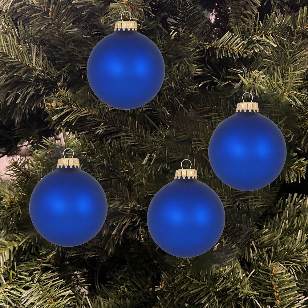 Christmas By Krebs 2 5/8" (67mm) Seamless Glass Ornament [8 Pieces], Decorated Designer Heirloom (Royal Velvet)