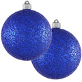 Christmas By Krebs Ornament, Commercial Grade Indoor and Outdoor Shatterproof Plastic, Water Resistant Ball Ornament Decorations (Blue Glitz, 6 inch (150mm))