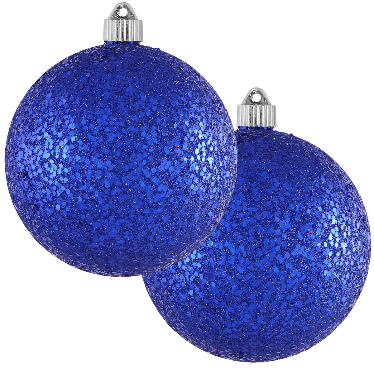 Christmas By Krebs Ornament, Commercial Grade Indoor and Outdoor Shatterproof Plastic, Water Resistant Ball Ornament Decorations (Blue Glitz, 6 inch (150mm))