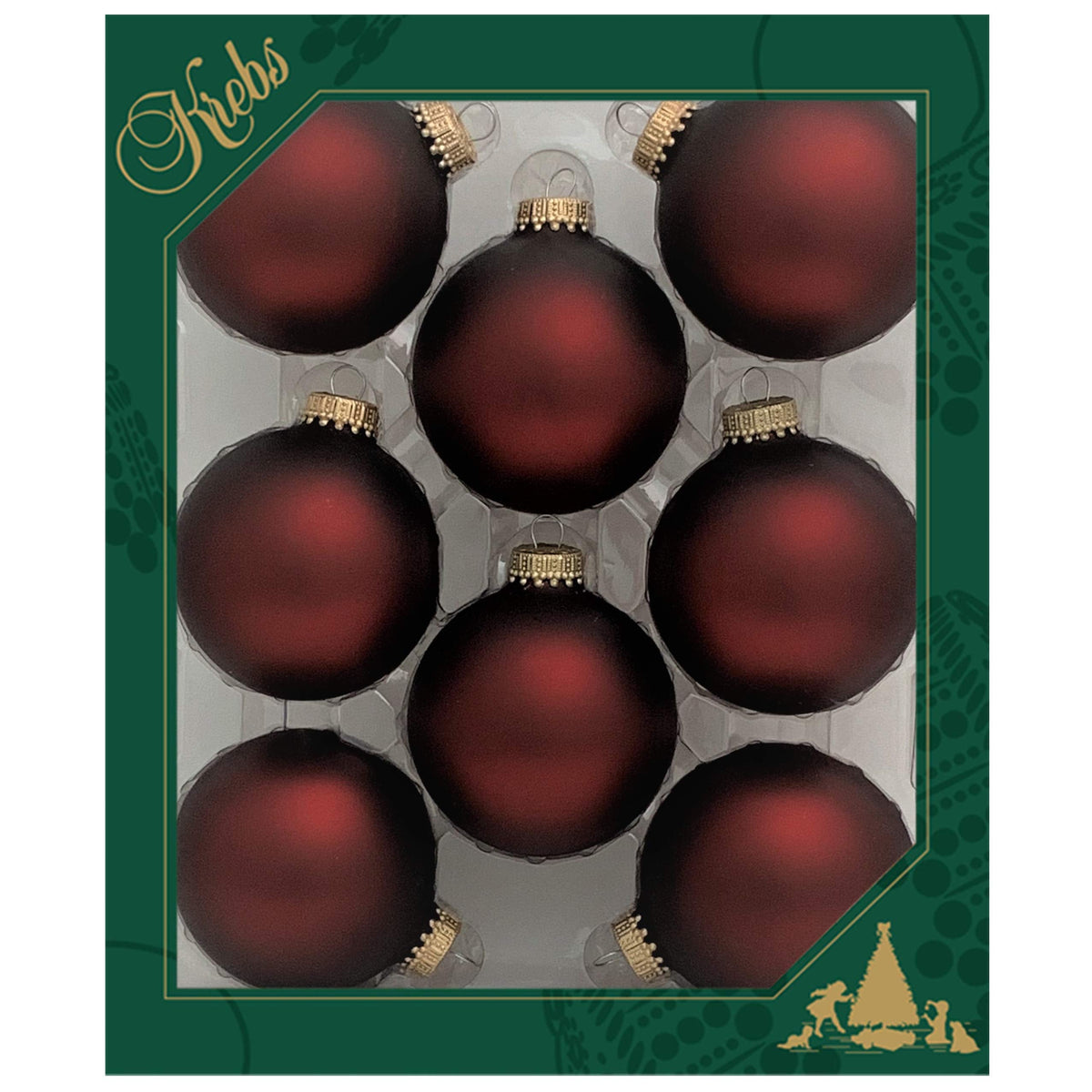 Christmas By Krebs 2 5/8" (67mm) Seamless Glass Ornament [8 Pieces], Decorated Designer Heirloom (Velvet Swiss Chocolate Brown)