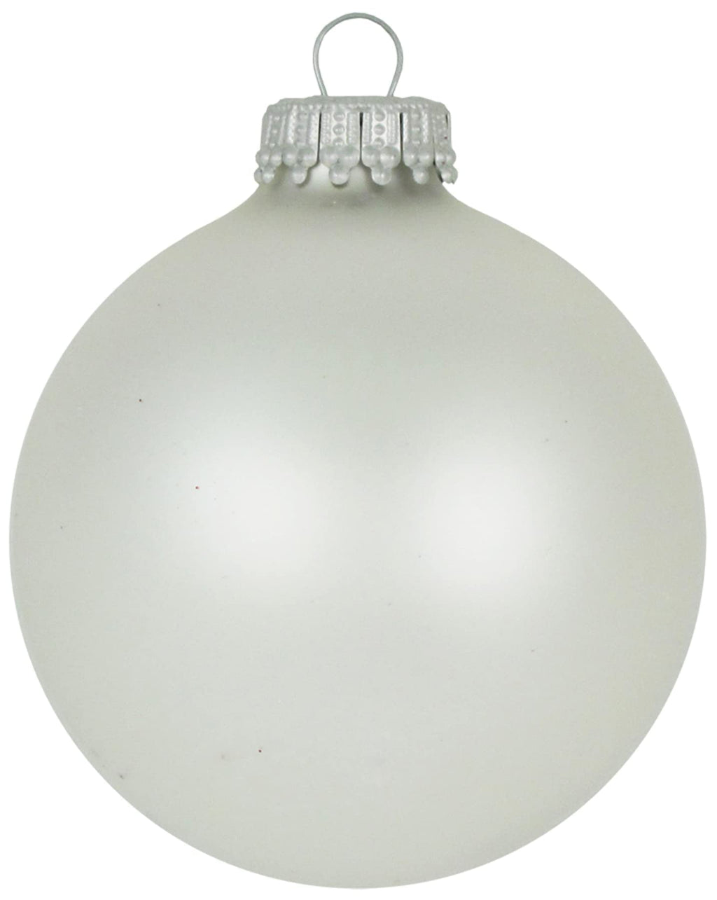 Christmas By Krebs Made in The USA Designer Seamless Glass Christmas Ball Ornaments, 2 5/8" (67mm), 8 Pieces (Velvet Silver Pearl)