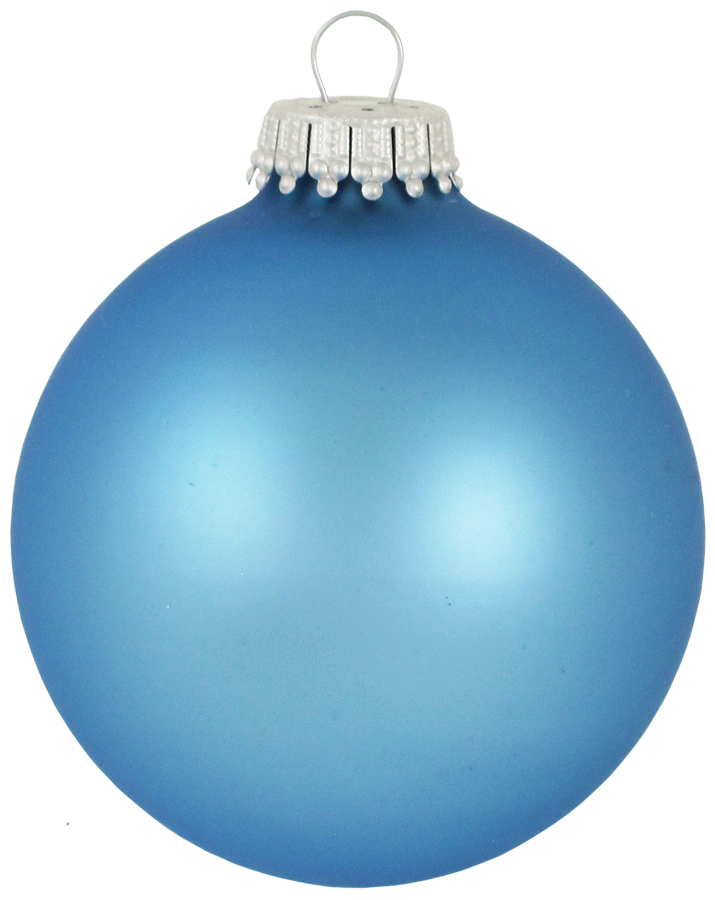 Christmas By Krebs Made in The USA Designer Seamless Glass Christmas Ball Ornaments, 2 5/8" (67mm), 8 Pieces (Velvet Alpine Blue)