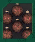 Glass Christmas Tree Ornaments - 67mm / 2.63" [6 Pieces] Designer Balls from Christmas By Krebs Seamless Hanging Holiday Decor