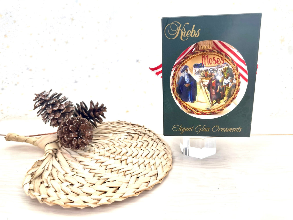 3 1/4" Collectable Bible Hero Glass Ornament Made in USA | Hugs Special Occasions Keepsake Gifts |  (HUGS Bible Hero - Moses)