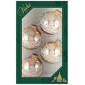 Glass Christmas Tree Ornaments - 67mm/2.63" [4 Pieces] Decorated Balls from Christmas by Krebs Seamless Hanging Holiday Decor