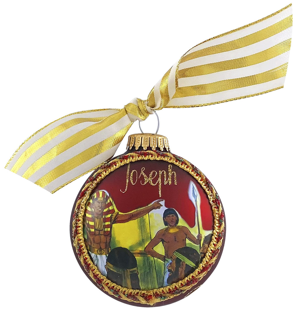 3 1/4" Collectable Bible Hero Glass Ornament Made in USA | Hugs Special Occasions Keepsake Gifts |  (Bible Hero Joseph)