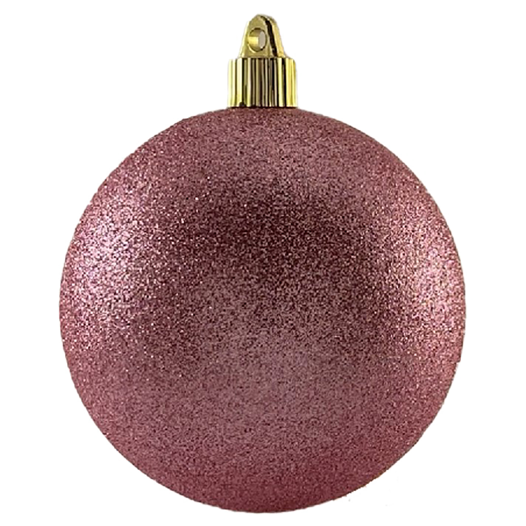 Christmas By Krebs 6" (150mm) Perfect Pink Glitter [2 Pieces] Solid Commercial Grade Indoor and Outdoor Shatterproof Plastic, Water Resistant Ball Ornament Decorations