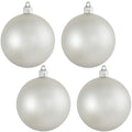 Christmas By Krebs 4" (100mm) Velvet Dove Gray [4 Pieces] Solid Commercial Grade Indoor and Outdoor Shatterproof Plastic, UV and Water Resistant Ball Ornament Decorations