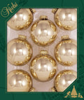 Christmas By Krebs 2 5/8" (67mm) Seamless Glass Ornament [8 Pieces], Decorated Designer Heirloom (Shiny Molten Gold)