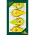 Green Glaze Shine / Velvet 4" Drop Shapes with Gold Reflectors (4)"
