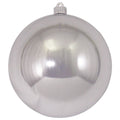 Christmas By Krebs 8" (200mm) Shiny Looking Glass Silver [1 Piece] Solid Commercial Grade Indoor and Outdoor Shatterproof Plastic, UV and Water Resistant Ball Ornament Decorations