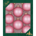 Christmas By Krebs 2 5/8" (67mm) Seamless Glass Ornament [8 Pieces], Decorated Designer Heirloom (Velvet Tickled Pink)