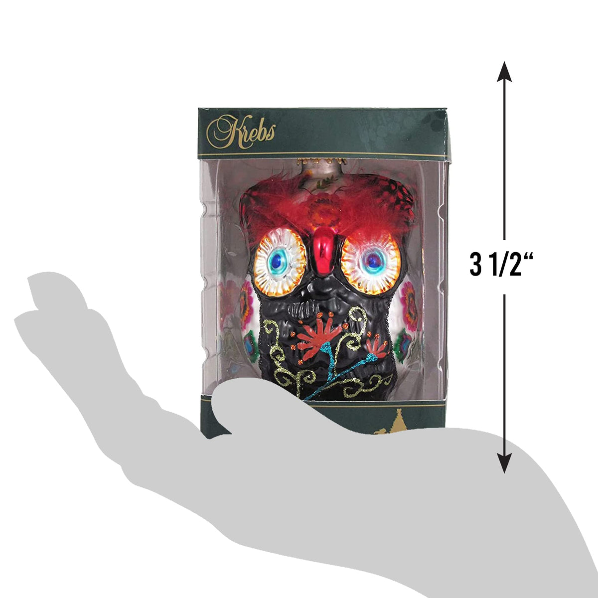 Christmas By Krebs Blown Glass  Collectible Tree Ornaments  (3 3/4" Boho Owl)