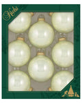 Christmas By Krebs Made in The USA Designer Seamless Glass Christmas Ball Ornaments, 2 5/8" (67mm), 8 Pieces (Shiny Pearl)