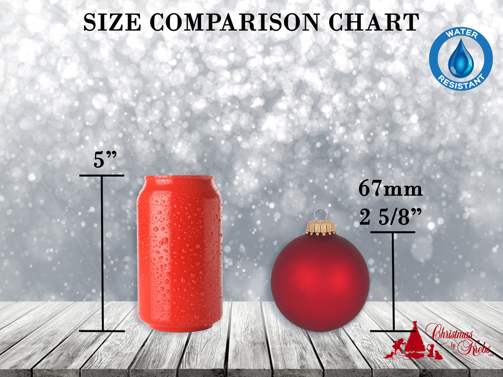 Glass Christmas Tree Ornaments - 67mm/2.63" [4 Pieces] Decorated Balls from Christmas by Krebs Seamless Hanging Holiday Decor (Porcelain White with Red Swirls)