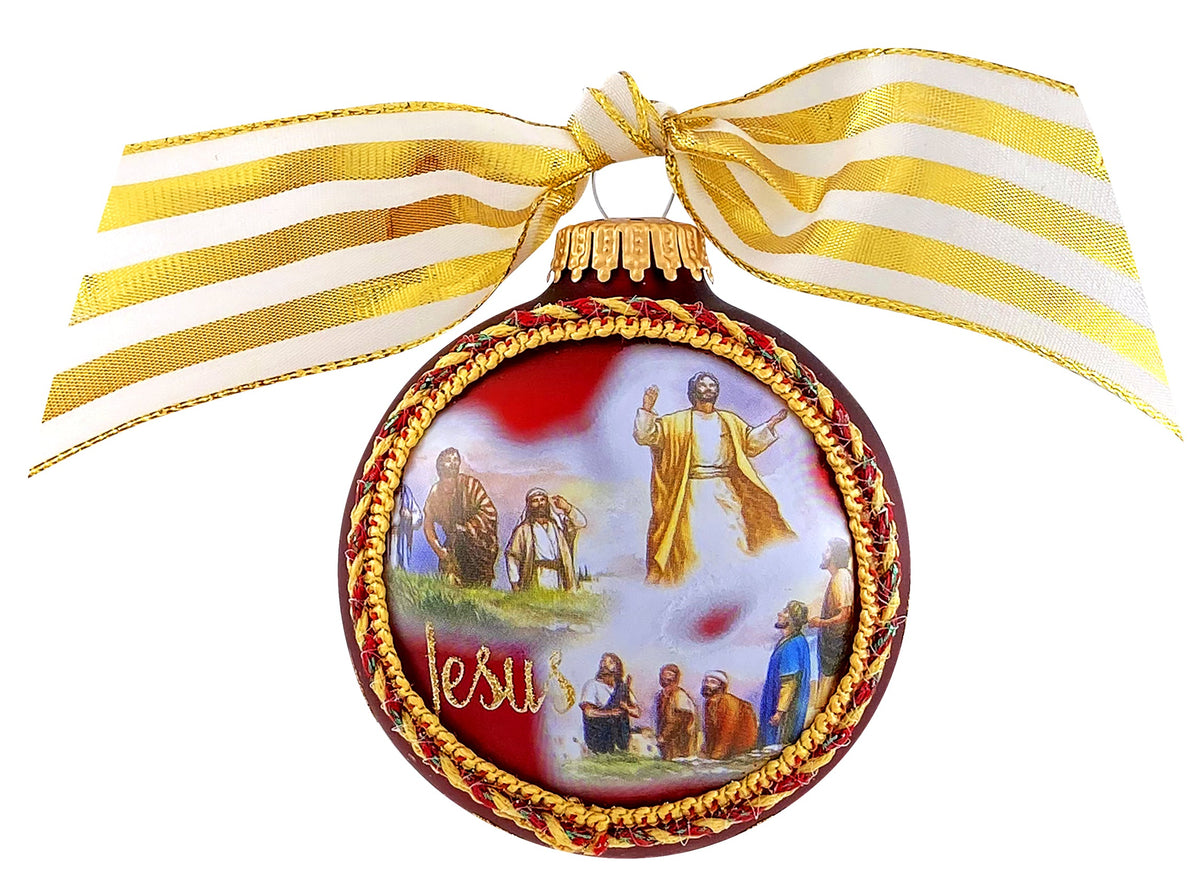 3 1/4" Collectable Bible Hero Glass Ornament Made in USA | Hugs Special Occasions Keepsake Gifts |  (Jesus)