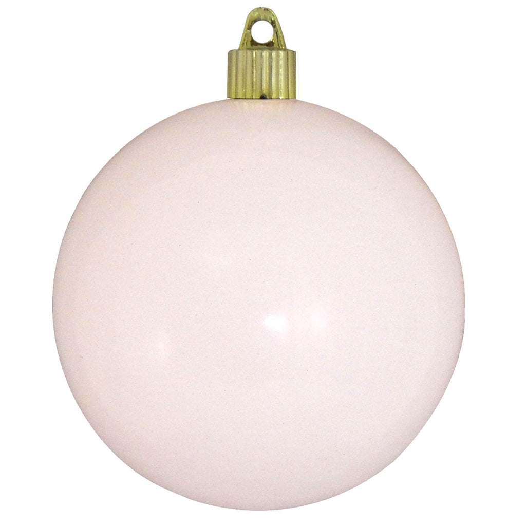 Christmas By Krebs 4" (100mm) Shiny Pure White [4 Pieces] Solid Commercial Grade Indoor and Outdoor Shatterproof Plastic, UV and Water Resistant Ball Ornament Decorations