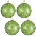 Christmas By Krebs Ornament, Commercial Grade Indoor and Outdoor Shatterproof Plastic, Water Resistant Ball Ornament Decorations (Lime Green Glitz, 4 3/4 inch (120mm))