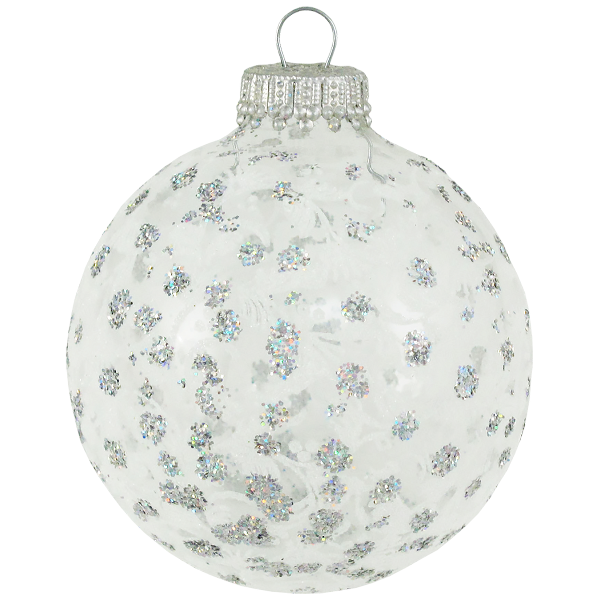 Glass Christmas Tree Ornaments - 67mm/2.63" [4 Pieces] Decorated Balls from Christmas by Krebs Seamless Hanging Holiday Decor