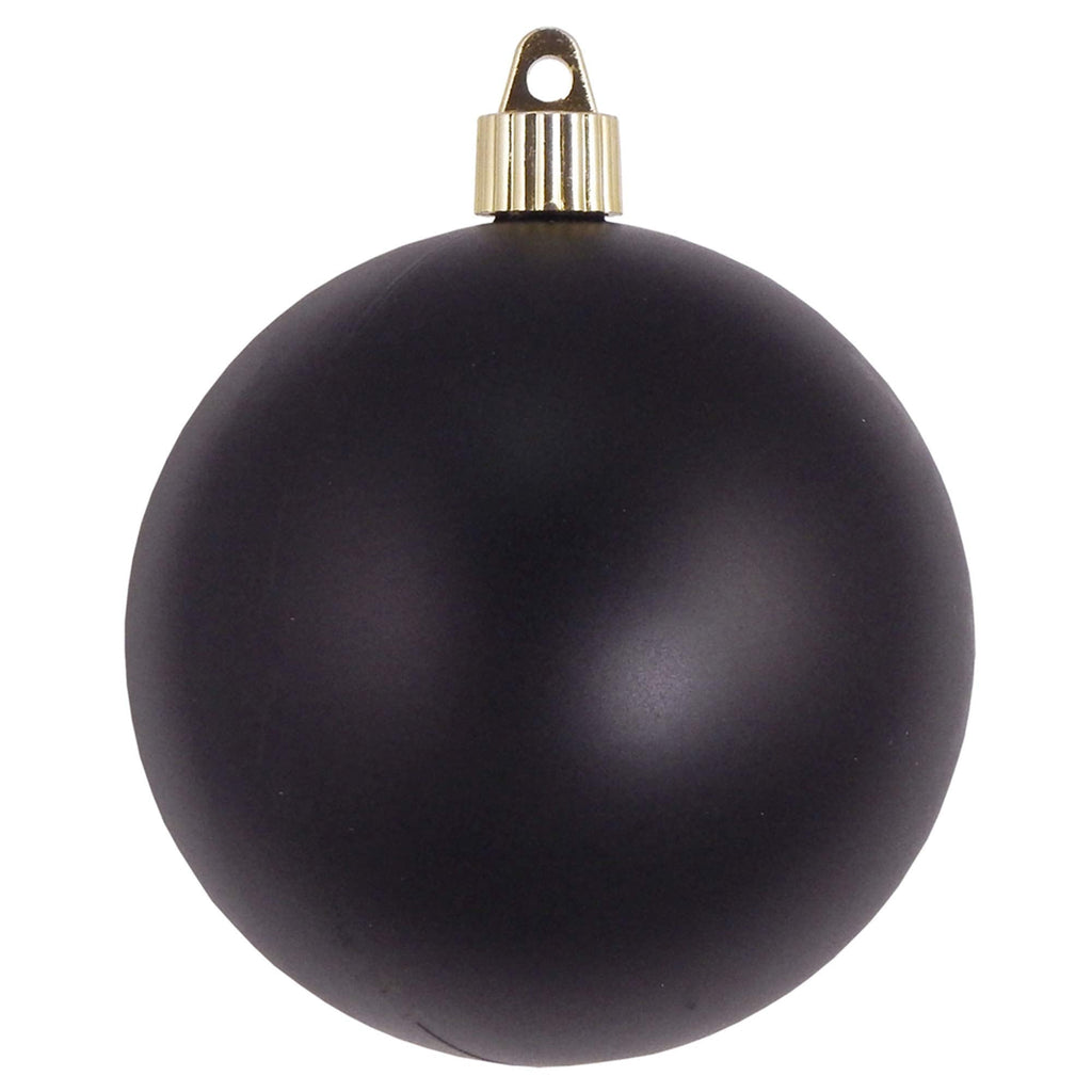 Christmas By Krebs 4" (100mm) Velvet Soot Black [4 Pieces] Solid Commercial Grade Indoor and Outdoor Shatterproof Plastic, UV and Water Resistant Ball Ornament Decorations