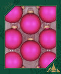 Christmas By Krebs Made in The USA Designer Seamless Glass Christmas Ball Ornaments, 2 5/8" (67mm), 8 Pieces (Velvet Bubblegum Pink)