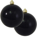 Christmas By Krebs 6" (150mm) Shiny Onyx Black [2 Pieces] Solid Commercial Grade Indoor and Outdoor Shatterproof Plastic, UV and Water Resistant Ball Ornament Decorations