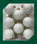Christmas By Krebs 2 5/8" (67mm) Seamless Glass Ornament [8 Pieces], Decorated Designer Heirloom (Shiny Porcelain White)