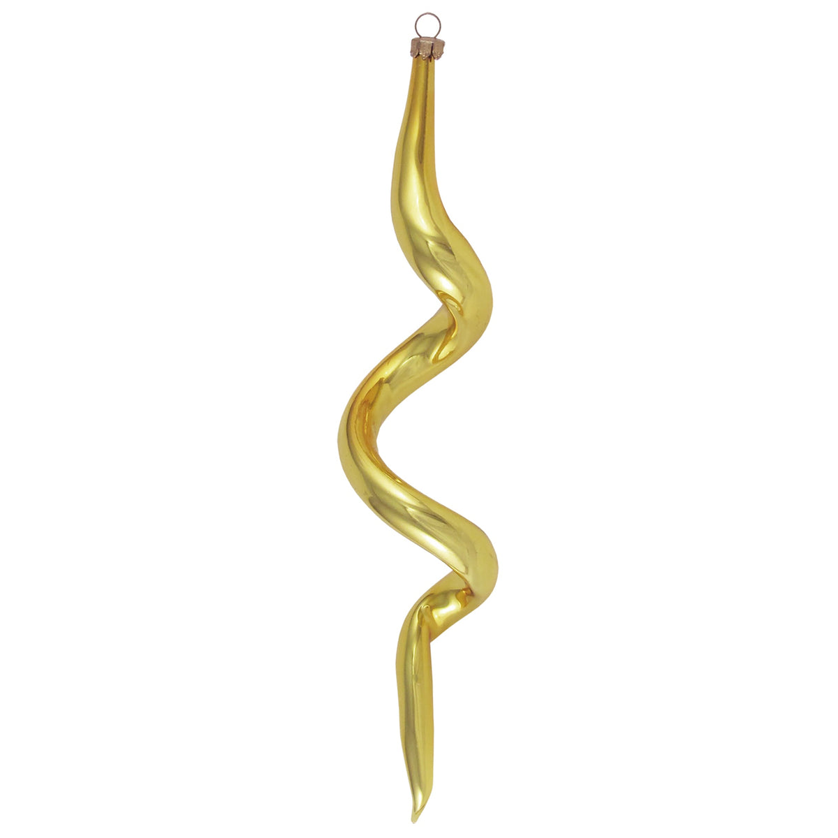 Glass Christmas Tree Ornaments - Decorated from Christmas by Krebs - Handmade Seamless Hanging Holiday Decorations for Trees (7 1/2" Aztec Gold & Gold Velvet Corkscrews [4 Pieces])