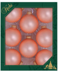 Christmas By Krebs 2 5/8" (67mm) Seamless Glass Ornament [8 Pieces], Decorated Designer Heirloom (Velvet Coral Pink)