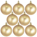 Christmas By Krebs 3 1/4" (80mm) Gold Dust [8 Pieces] Solid Commercial Grade Indoor and Outdoor Shatterproof Plastic, UV and Water Resistant Ball Ornament Decorations