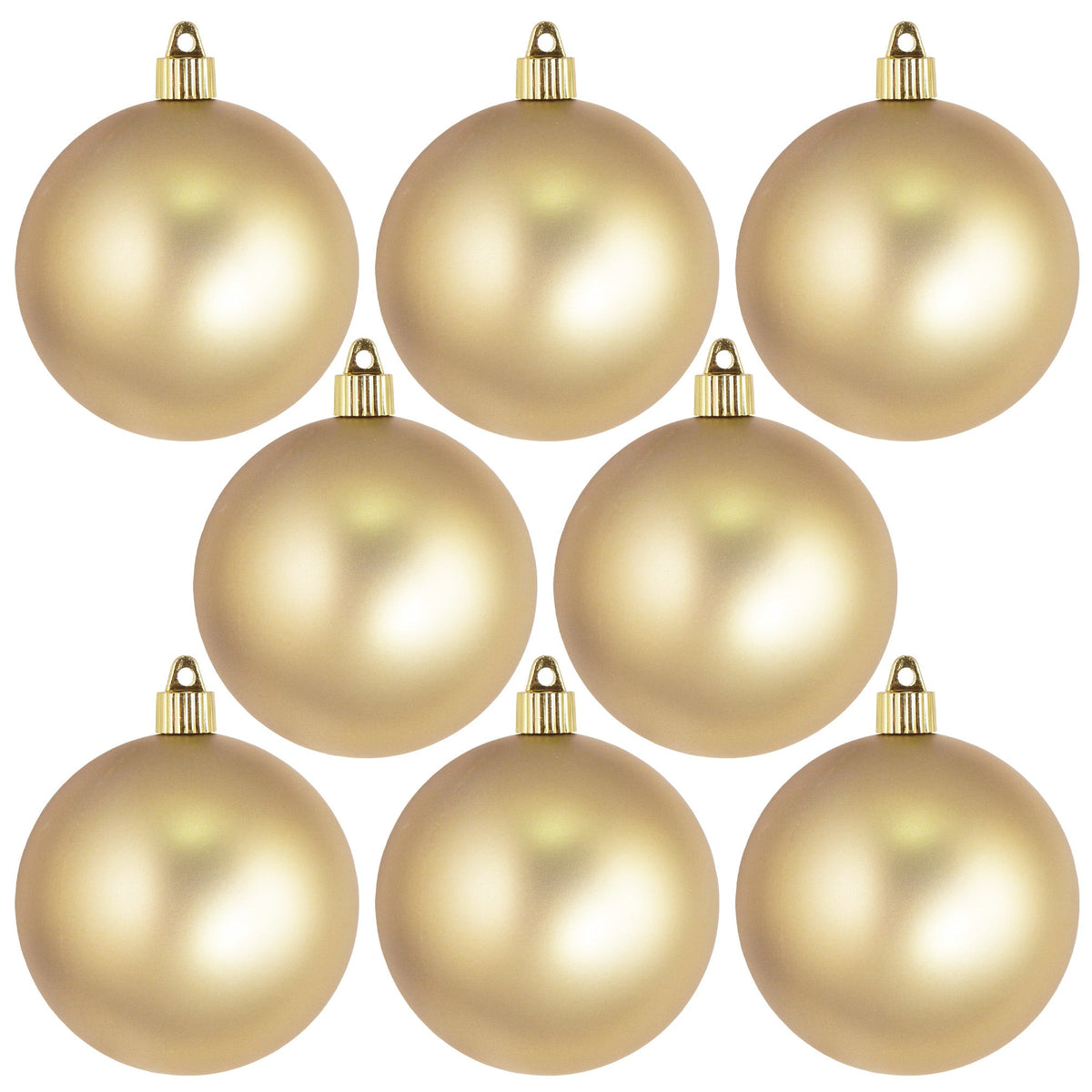 Christmas By Krebs 3 1/4" (80mm) Gold Dust [8 Pieces] Solid Commercial Grade Indoor and Outdoor Shatterproof Plastic, UV and Water Resistant Ball Ornament Decorations