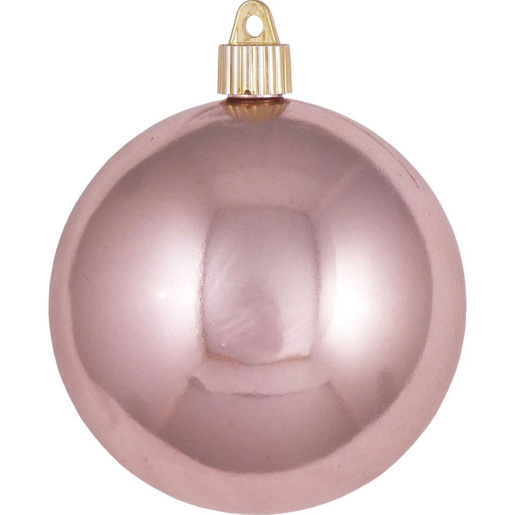 Christmas By Krebs 4" (100mm) Shiny Angel Wings Pink [4 Pieces] Solid Commercial Grade Indoor and Outdoor Shatterproof Plastic, UV and Water Resistant Ball Ornament Decorations