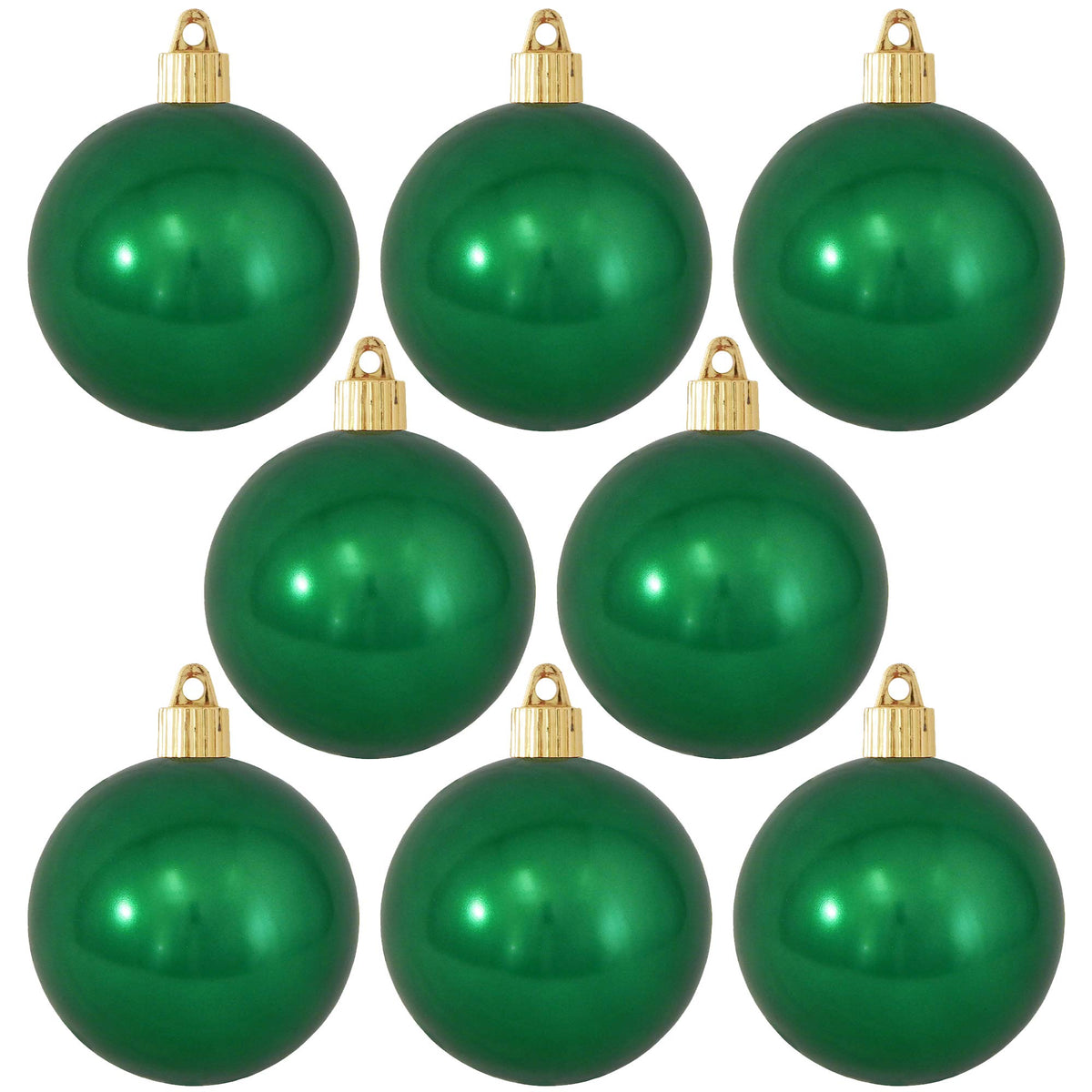 Christmas By Krebs 3 1/4" (80mm) Shiny Blarney Green [8 Pieces] Solid Commercial Grade Indoor and Outdoor Shatterproof Plastic, UV and Water Resistant Ball Ornament Decorations
