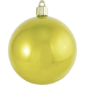 Christmas By Krebs 4" (100mm) Fierce Yellow [4 Pieces] Solid Commercial Grade Indoor and Outdoor Shatterproof Plastic, UV and Water Resistant Ball Ornament Decorations