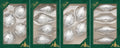Bright Silver and Silver Icelock Shapes with White Snowflakes and Silver Glitter. Silver Caps (4 shapes)