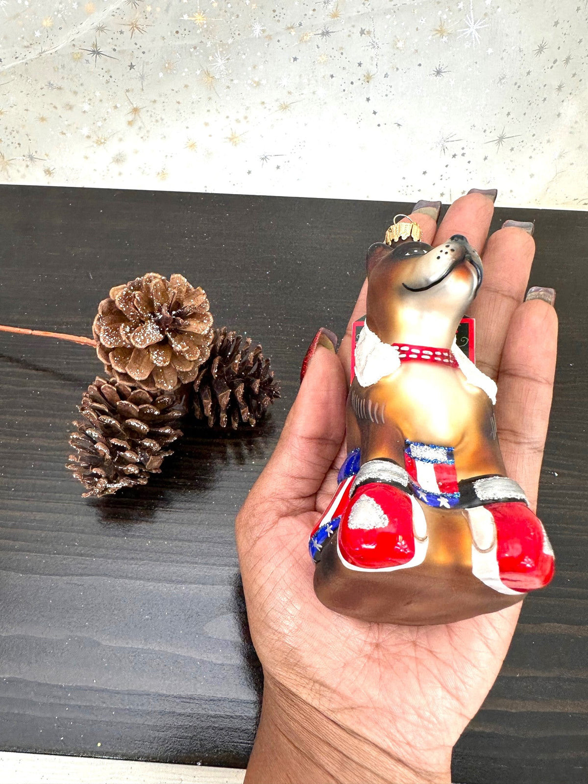Christmas By Krebs Blown Glass  Collectible Tree Ornaments  (Boxer Dog)