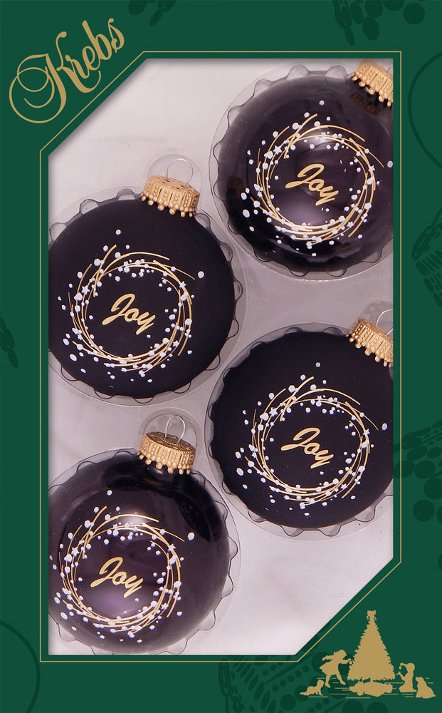Glass Christmas Tree Ornaments - 67mm/2.625" [4 Pieces] Decorated Balls from Christmas by Krebs Seamless Hanging Holiday Decor