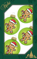 Parrot Green 2 5/8" Ball with Cute Gingerbread (4)