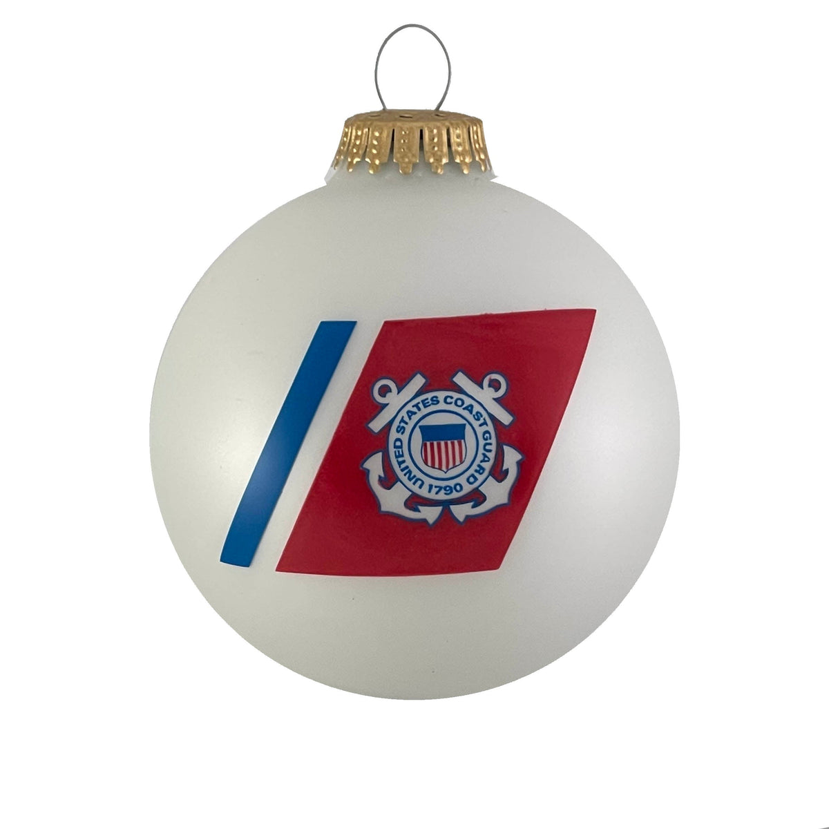 Christmas Tree Ornaments Made in the USA - 80mm / 3.25" Decorated Collectible Glass Balls from Christmas by Krebs - Handmade Hanging Holiday Decoration for Trees (USCG with Est Date)