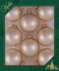 Christmas By Krebs Made in The USA Designer Seamless Glass Christmas Ball Ornaments, 2 5/8" (67mm), 8 Pieces (Oyster Velvet White)