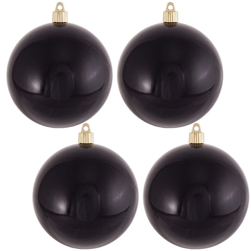 Christmas By Krebs Ornament, Large Commercial Grade Indoor and Outdoor Shatterproof Plastic, UV and Water Resistant Ball Ornament Decorations (Shiny Onyx Black, 4 3/4 inch (120mm))