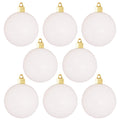 Christmas By Krebs 3 1/4" (80mm) Shiny Pure White [8 Pieces] Solid Commercial Grade Indoor and Outdoor Shatterproof Plastic, UV and Water Resistant Ball Ornament Decorations