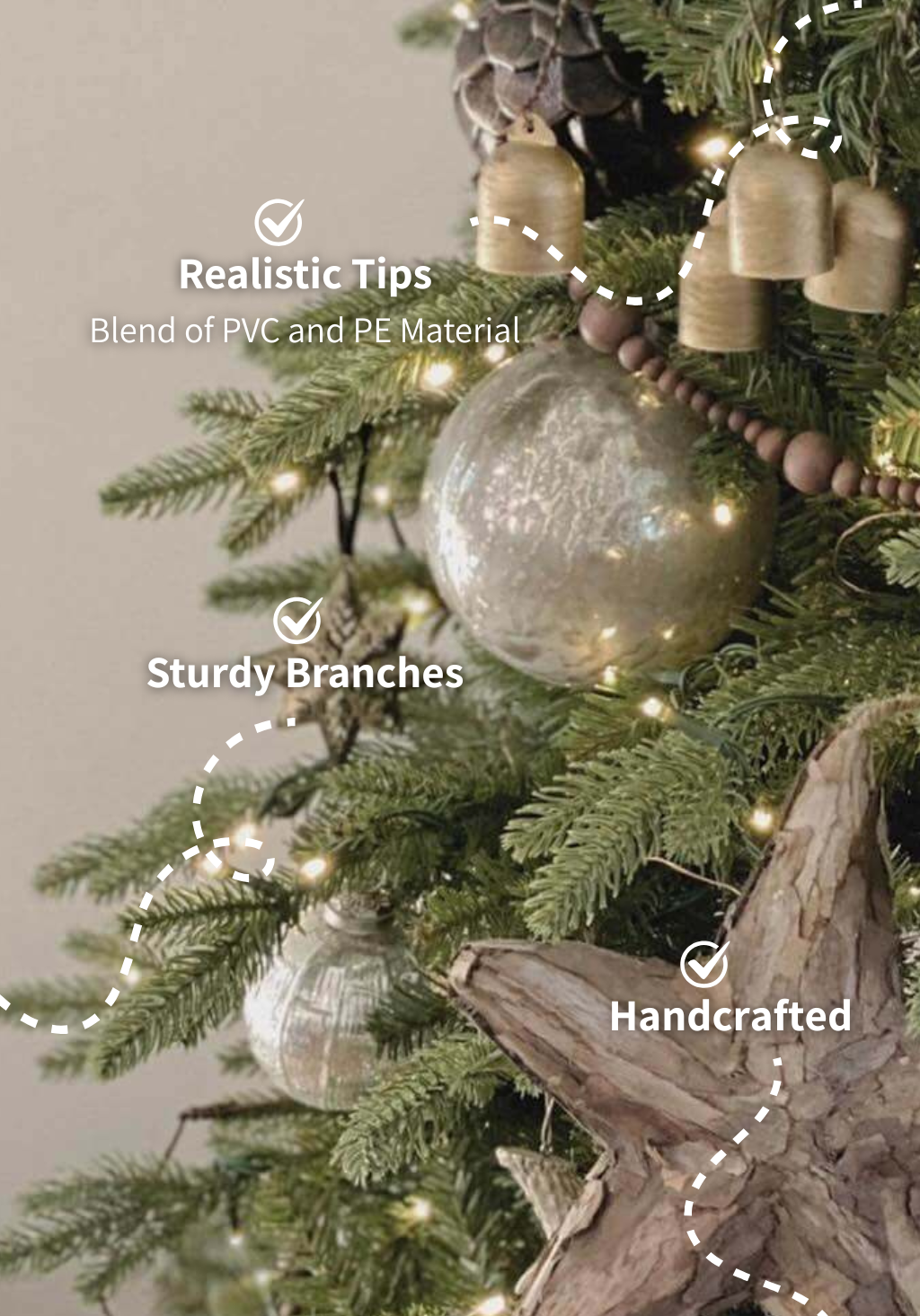 7.5' Alpine Fir Slim Artificial Christmas Tree 650 Warm White LED Lights