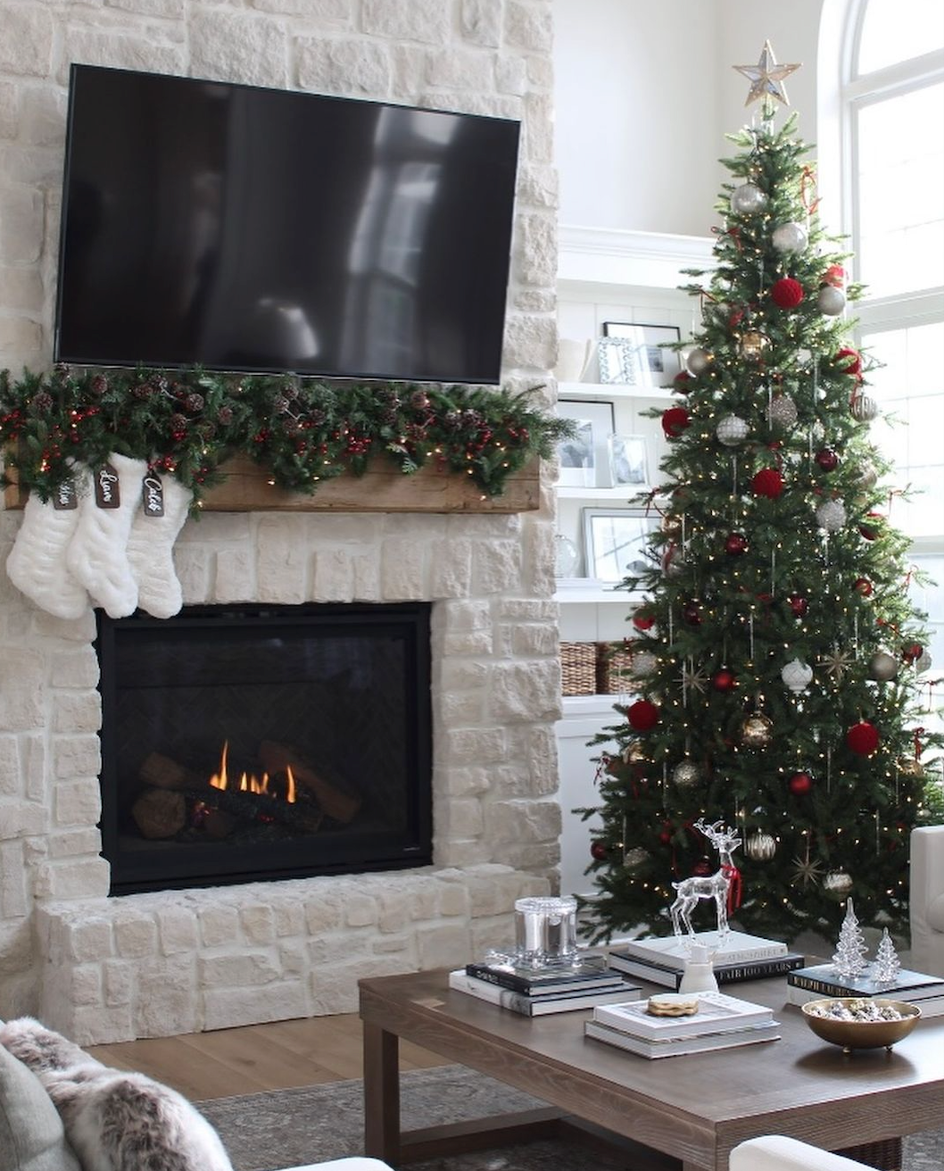 9' Alpine Fir Slim Artificial Christmas Tree 900 Warm White LED Lights
