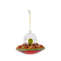 Christmas By Krebs Blown Glass  Collectible Tree Ornaments  (4.5" Orange UFO)